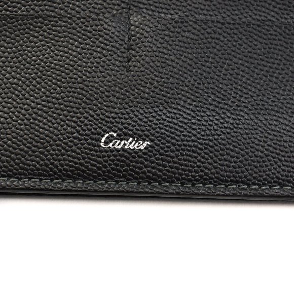 CARTIER "Love": Black, Leather & "Screw" Hardware Logo Long Wallet (pv) - Picture 8 of 9